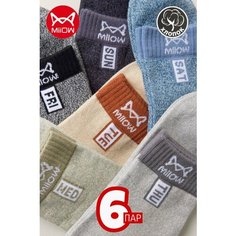 Носки MiiOW Новые технологии, комплект, 6 пар, размер 40-44, разноцветный