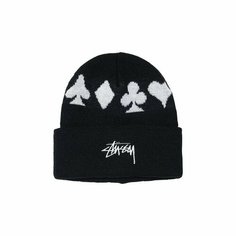 Шапка бини Stussy Full Suit Jaquard Cuff Beanie для мужчин и женщин, размер OneSize, black