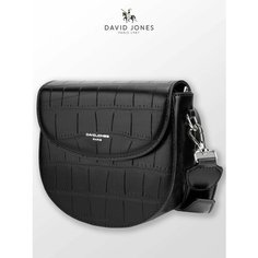 Сумка кросс-боди DAVID JONES, фактура зернистая, плетеная, чёрный