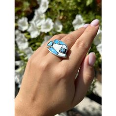 Кольцо True Stones, бирюза, размер 17, голубой