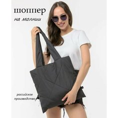 Сумка шоппер Anastasia Четникова, фактура стеганая, черный