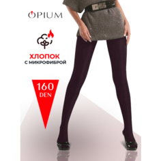 Колготки Opium коричневые из хлопка 160 den, 160 den, размер 2, caffe