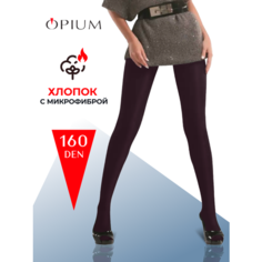 Колготки Opium коричневые из хлопка 160 den, 160 den, размер 5, caffe