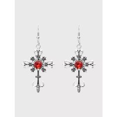 Серьги пусеты, серебристый/красный be Self True Jewel