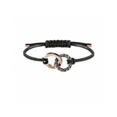 Плетеный браслет SWAROVSKI, кристаллы Swarovski, черный/золотистый