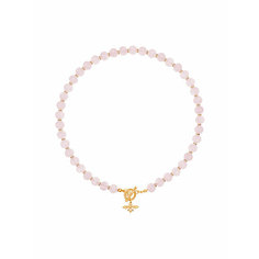 Колье Strekoza Collection, розовый кварц, длина 43 см, розовый