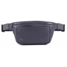 Сумка поясная PIQUADRO Black Square, фактура матовая, зернистая, синий