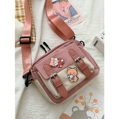 Сумка мессенджер STORE4LIFE, розовый, белый