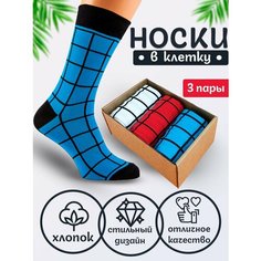 Носки Годовой запас носков, комплект, 3 пары, размер 25 (39-41), красный, синий, белый