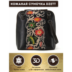 Сумка кросс-боди Dzett, фактура тиснение, бежевый, черный, желтый, красный