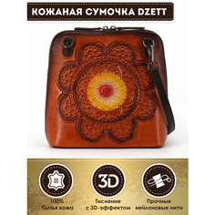 Сумка кросс-боди Dzett, фактура тиснение, желтый, оранжевый