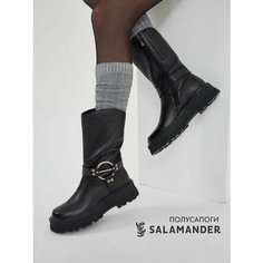 Полусапоги Salamander, полнота 4 (RU)/ на узкую и среднюю стопу, размер 39, черный