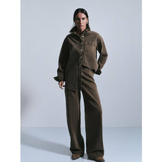 Джинсы широкие Zarina wide leg, размер XL (RU 50), бежевый