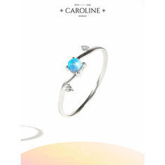 Кольцо-кулон Caroline Jewelry, лунный камень, кристалл, безразмерное, голубой, серебряный