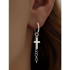 Серьги конго Ювелир Карат, серебро, 925 проба, родирование, длина 4.3 см, , серебристый