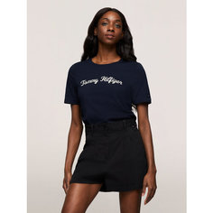 Футболка TOMMY HILFIGER Script Logo Embroidery, размер M, desert sky