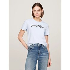 Футболка TOMMY HILFIGER Script Logo Embroidery, размер M, Breezy Blue