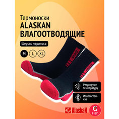 Носки Alaskan, размер M, черный/красный