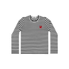 Лонгслив Comme des Garcons PLAY Striped, размер XXL, , черный