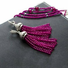 Серьги с подвесками Mia Diva, шпинель, фуксия