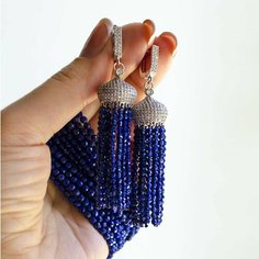 Серьги с подвесками Mia Diva, лазурит, синий
