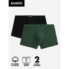 Трусы Atlantic 2RMH-007, комплект из 2 шт., размер 48/L, черный/зеленый