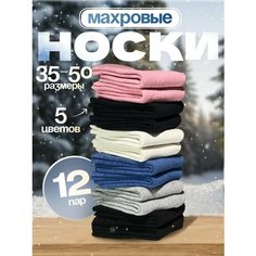 Носки АЛЬША, комплект, 12 пар, размер 36-41, разноцветный