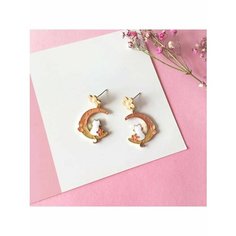 Серьги непарные, акрил, золотой, белый, желтый be Self True Jewel