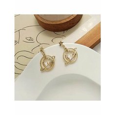 Серьги непарные, акрил, золотой, белый be Self True Jewel