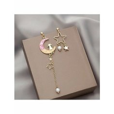 Серьги непарные, акрил, золотой, желтый, розовый, белый be Self True Jewel