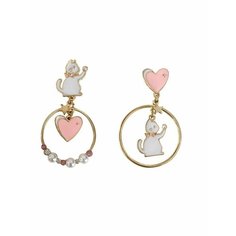 Серьги непарные, акрил, золотой, розовый be Self True Jewel