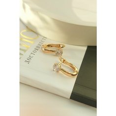 Серьги XUPING JEWELRY, фианит, искусственный камень, кристалл, размер 5 мм, золотой