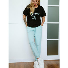 Брюки джоггеры Ohana market, размер 52, мятный