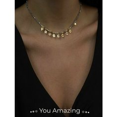 Чокер You Amazing, хрусталь, длина 35 см, серебристый/золотистый