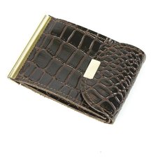 Кошелек Croco, фактура под рептилию, коричневый крокодил