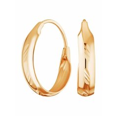 Серьги конго Ювелир Карат, красное золото, 585 проба, размер 14 мм, длина 1.4 см, , золотистый