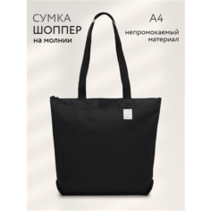 Сумка шоппер Antan, фактура гладкая, черный