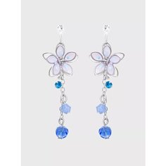 Серьги пусеты, эмаль, белый, синий, фиолетовый, голубой, золотой be Self True Jewel