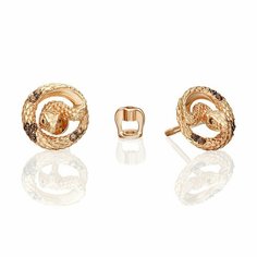 Серьги пусеты PLATINA, красное золото, 585 проба, фианит, , красный
