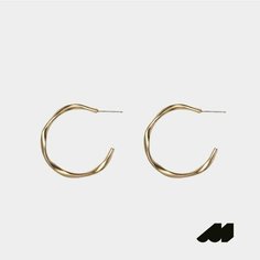 Серьги Meswero, размер 36 мм, золотой