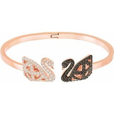 Жесткий браслет SWAROVSKI, кристаллы Swarovski, черный/золотистый