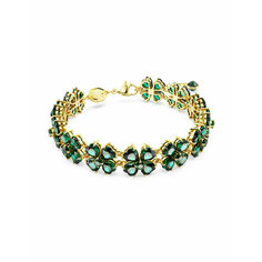 Браслет SWAROVSKI, кристаллы Swarovski, размер 19.5 см, зеленый, золотистый