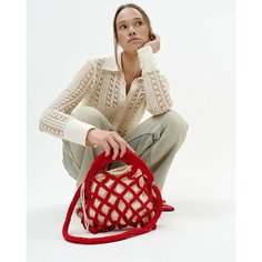 Сумка авоська USACH, фактура вязаная, красный