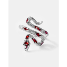 Кольцо, эмаль, безразмерное, красный Нет бренда