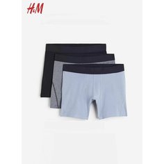 Трусы H&M, комплект из 3 шт., размер M, голубой, синий