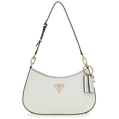 Сумка багет GUESS, фактура зернистая, белый