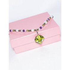 Колье JEWELRY A VENTO, циркон, аметист, жемчуг культивированный, хризолит, гематит, топаз, длина 35 см, розовый, мультиколор, фиолетовый, лиловый