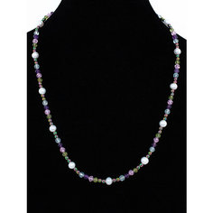 Чокер JEWELRY A VENTO, циркон, аметист, жемчуг культивированный, хризолит, гематит, топаз, длина 55 см, мультиколор