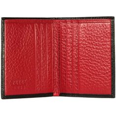 Портмоне Petek 1855, фактура зернистая, черный, красный, зернистый, глянец