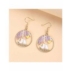 Серьги, розовый, белый, желтый, фиолетовый be Self True Jewel